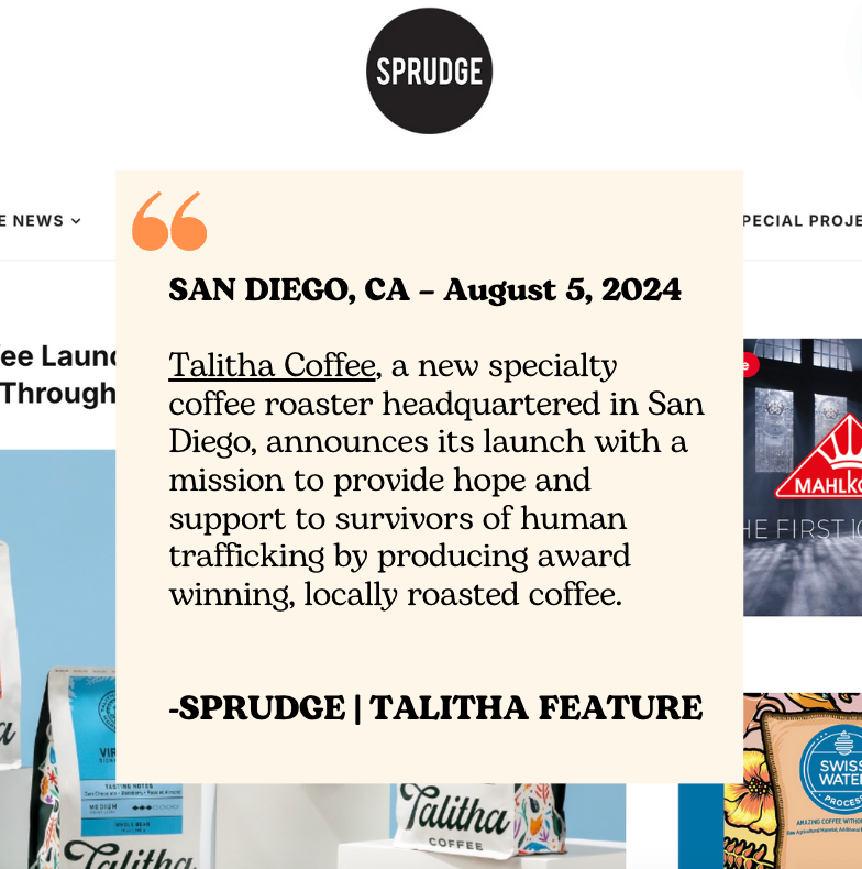 Talitha Coffee Featured on Sprudge: A Milestone We Are Celebrating