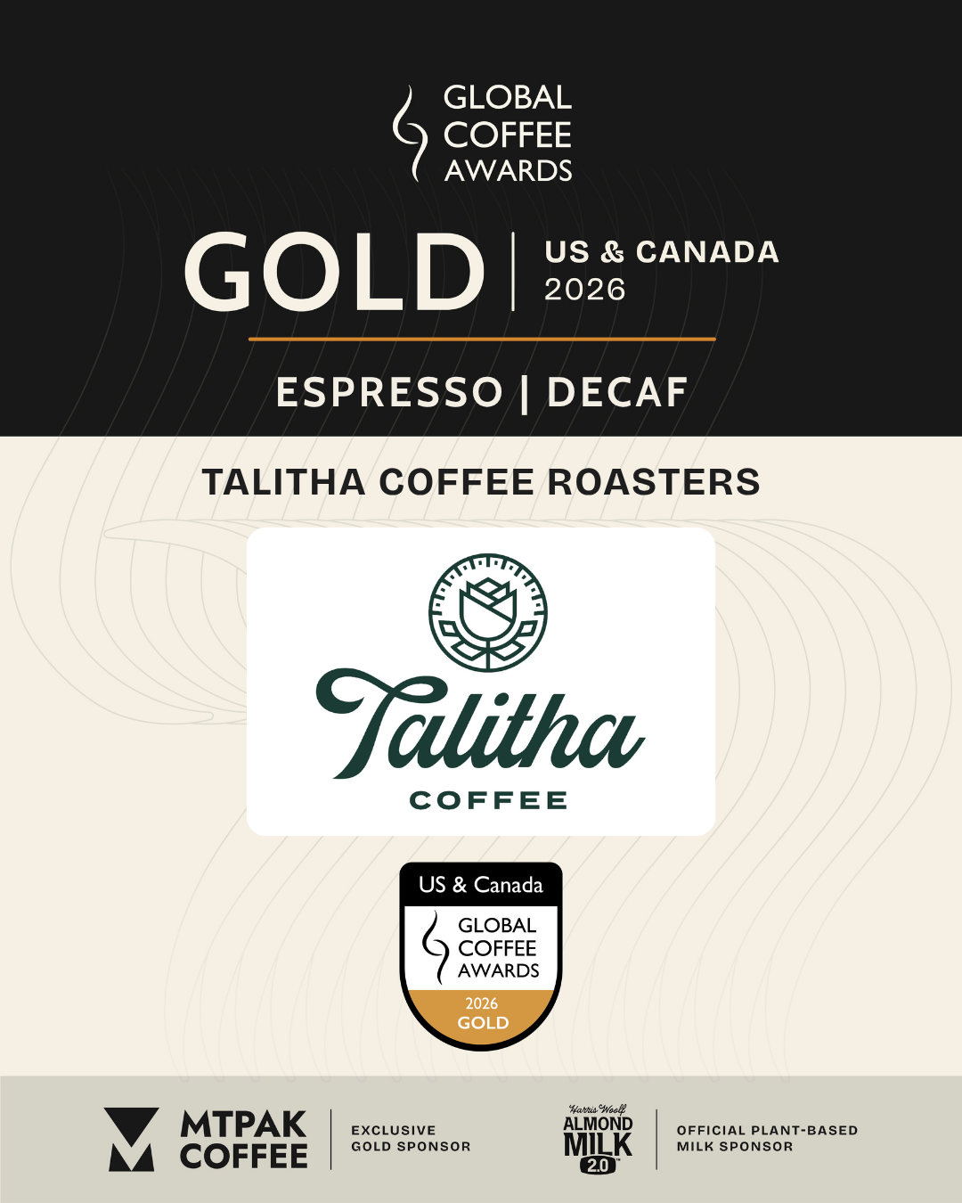 Talitha Decaf Espresso Wins Gold at 2026 Global Coffee Awards