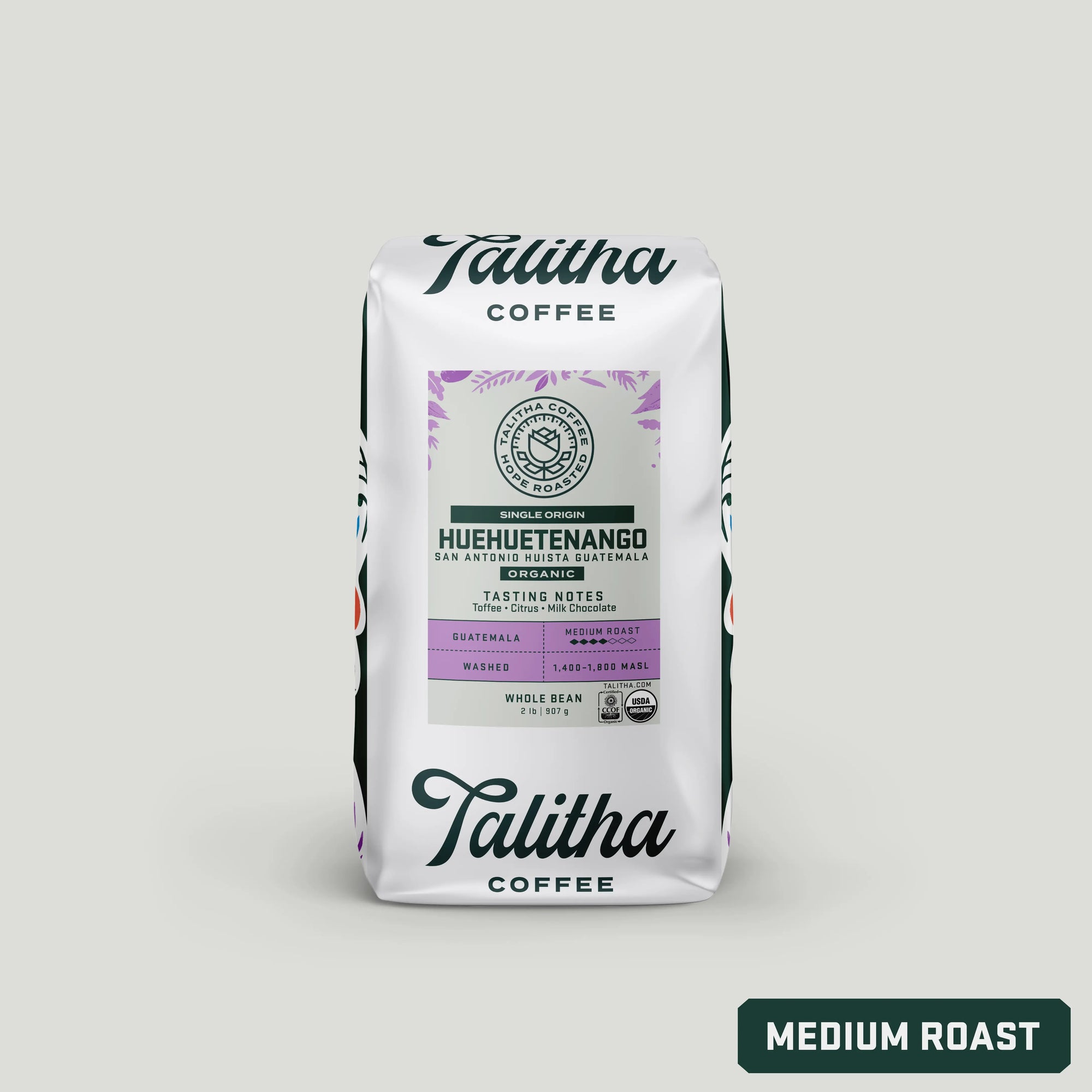 2 lb bag of Talitha Medium Roast Guatemala Single Origin Coffee