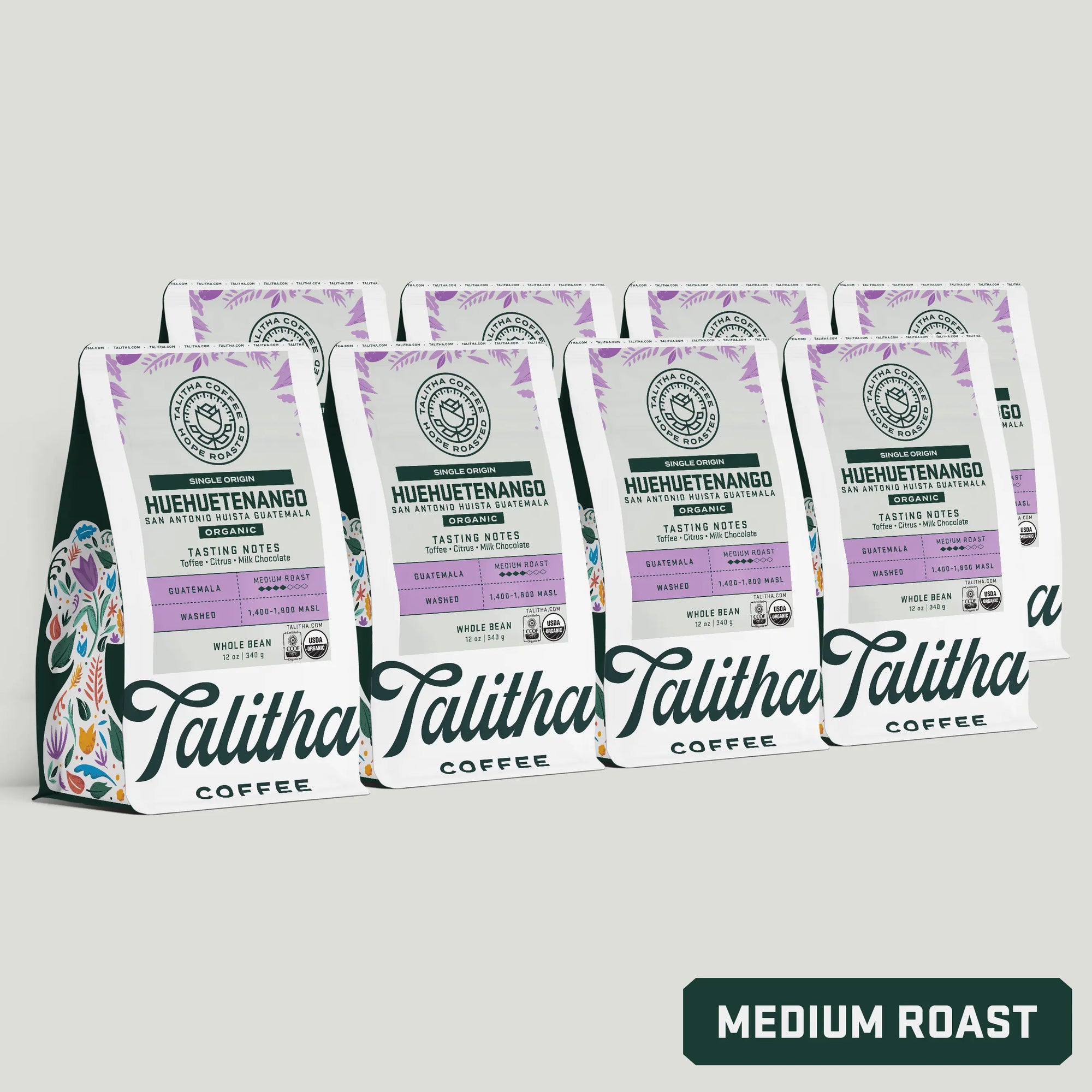 Multiple bags of Medium Roast Talitha Guatemala Single Origin coffee