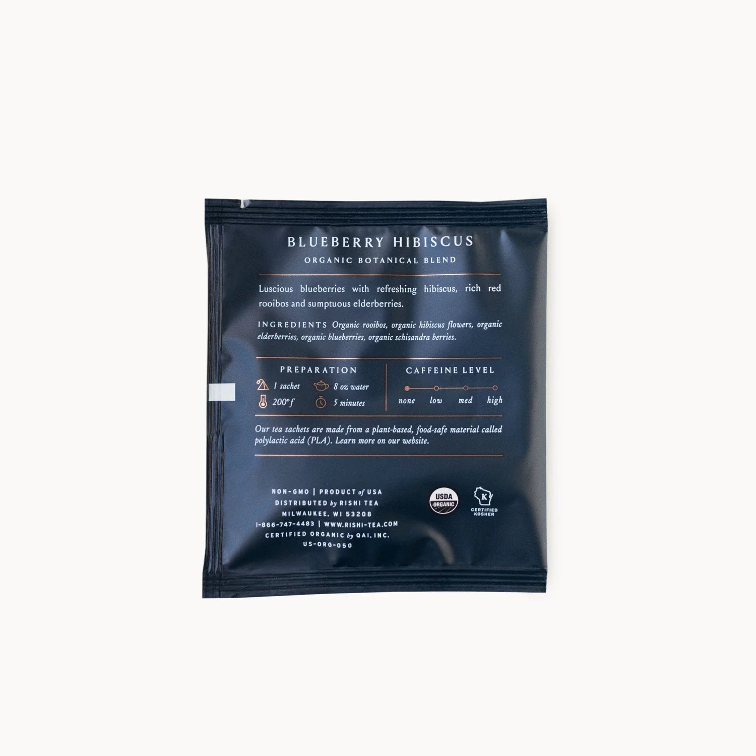 Rishi Blueberry Hibiscus tea sachet