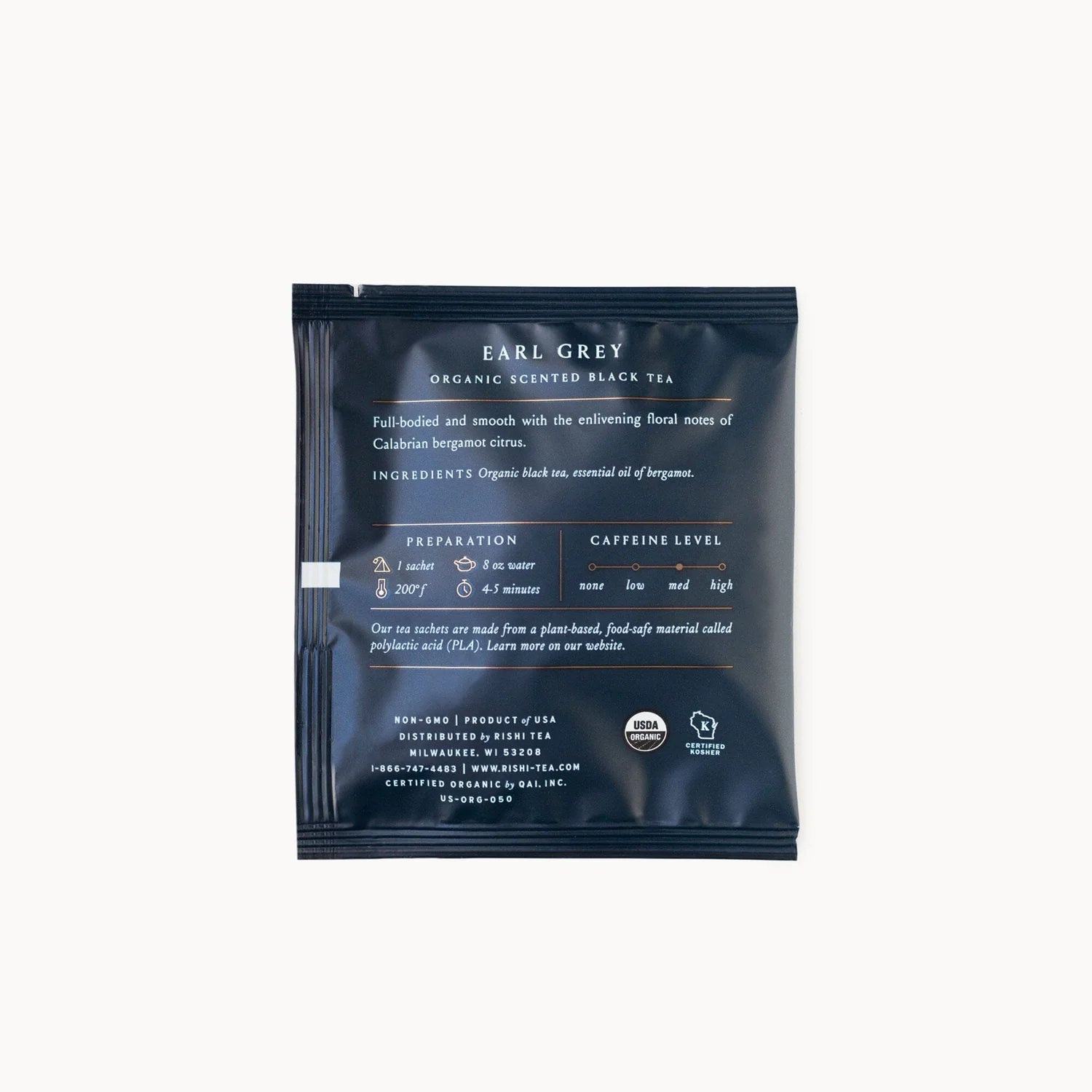 Rishi Earl Grey Tea sachet