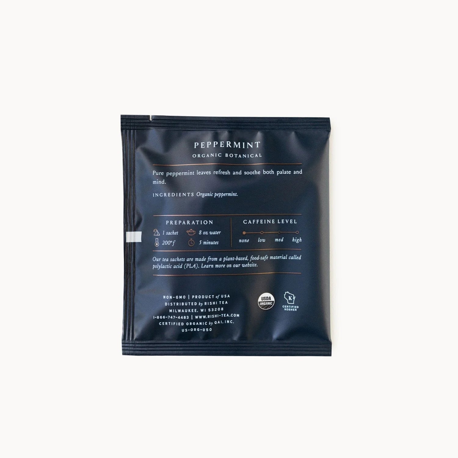 Rishi Peppermint tea sachet